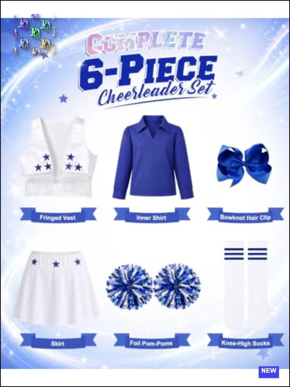 Girls Cheerleader Costume Uniform Kids Halloween Outfit Set